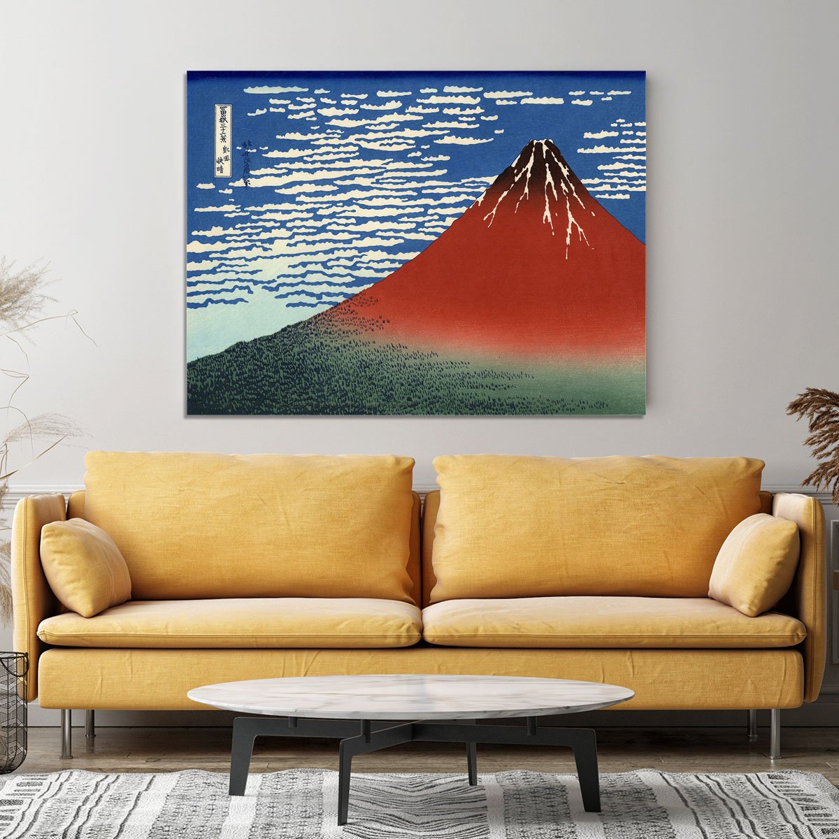 Red southern wind on Fiji on a clear morning by Hokusai Canvas Print or Poster