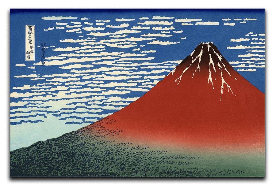 Red southern wind on Fiji on a clear morning by Hokusai Canvas Print or Poster  - Canvas Art Rocks - 1