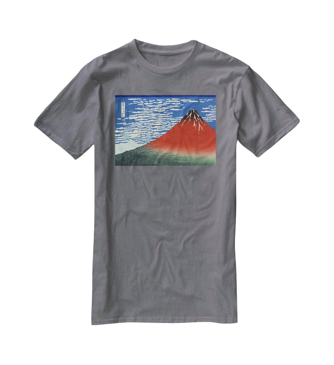 Red southern wind on Fiji on a clear morning by Hokusai T-Shirt - Canvas Art Rocks - 3