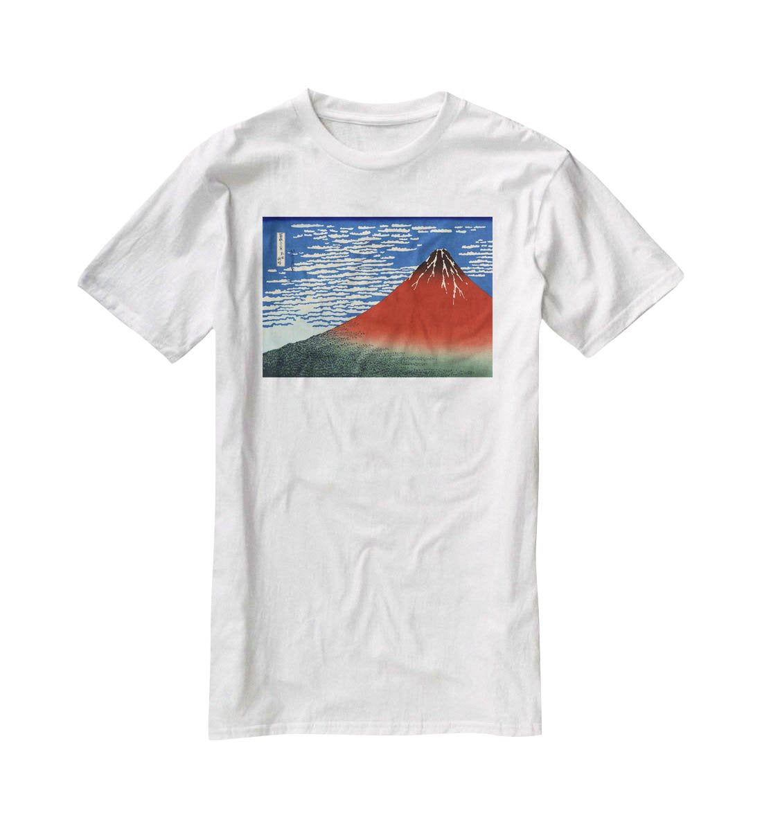 Red southern wind on Fiji on a clear morning by Hokusai T-Shirt - Canvas Art Rocks - 5