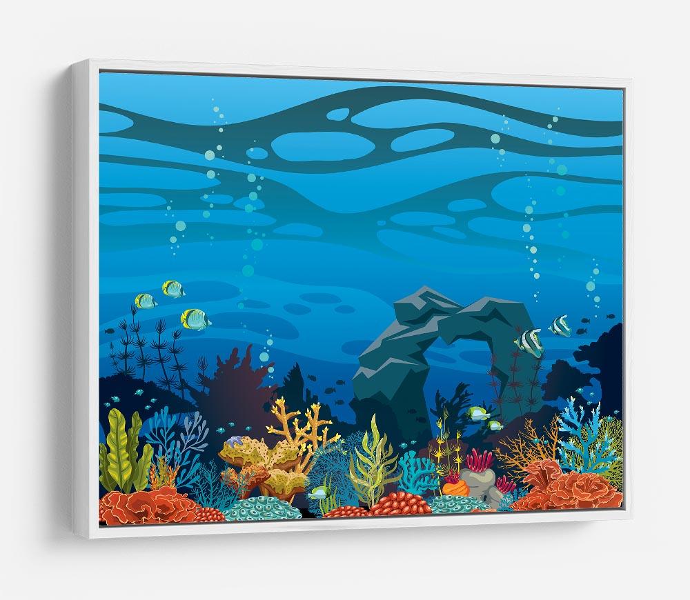 Reef with fish and stone arch HD Metal Print