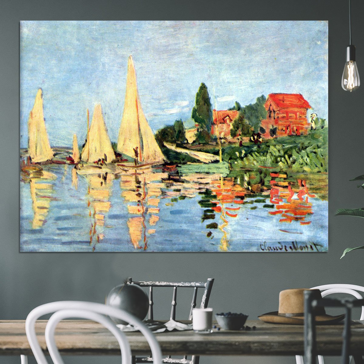 Regatta at Argenteuil by Monet Canvas Print or Poster