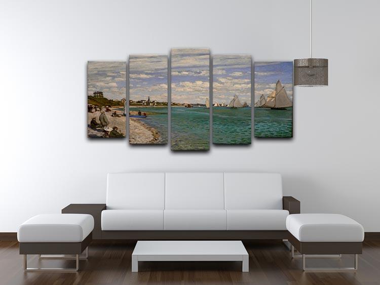 Regatta at St. Adresse by Monet 5 Split Panel Canvas - Canvas Art Rocks - 3