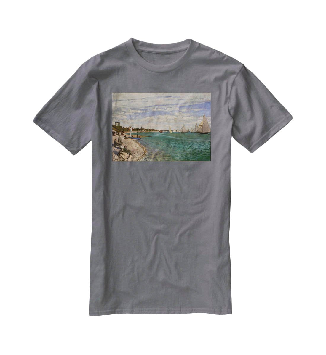 Regatta at St. Adresse by Monet T-Shirt - Canvas Art Rocks - 3