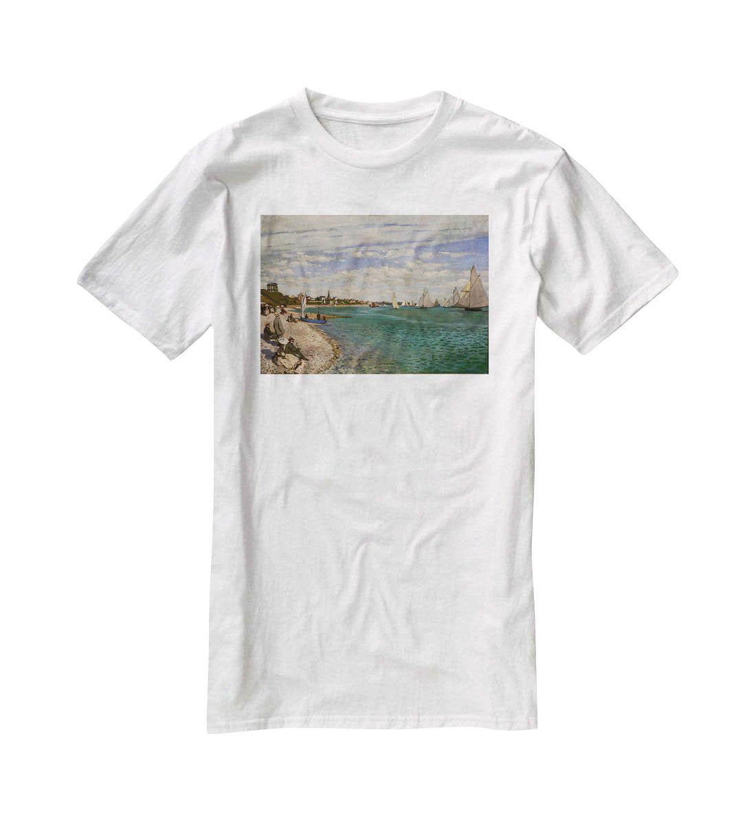 Regatta at St. Adresse by Monet T-Shirt - Canvas Art Rocks - 5