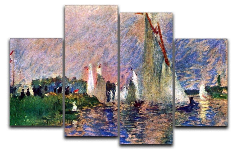 Regatta in Argenteuil by Renoir 4 Split Panel Canvas  - Canvas Art Rocks - 1