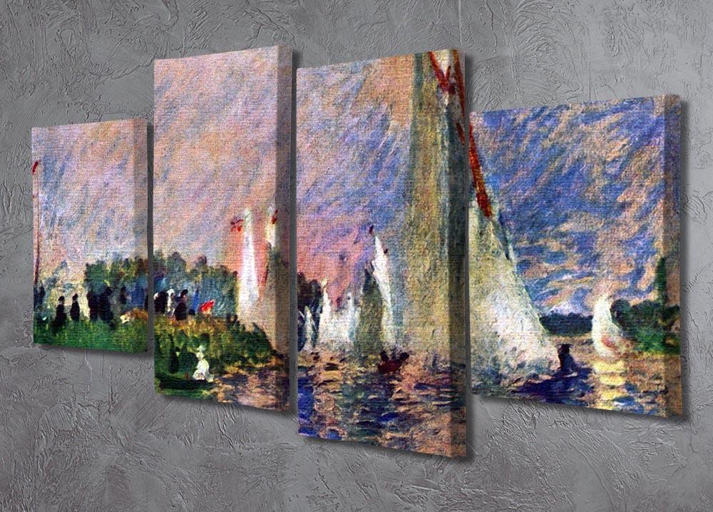 Regatta in Argenteuil by Renoir 4 Split Panel Canvas - Canvas Art Rocks - 2