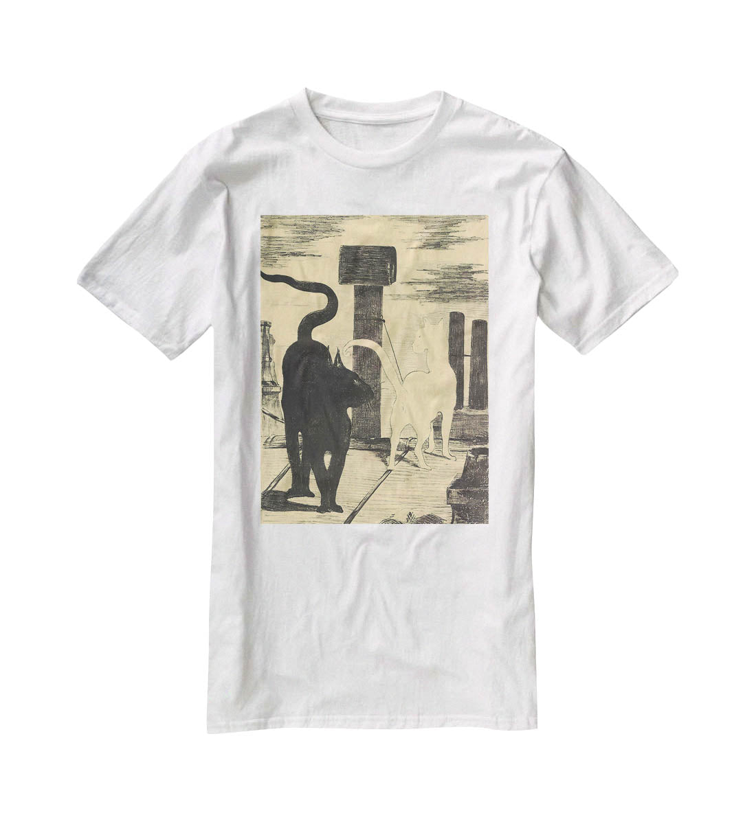 Rendevouz of Cats by Manet T-Shirt - Canvas Art Rocks - 5