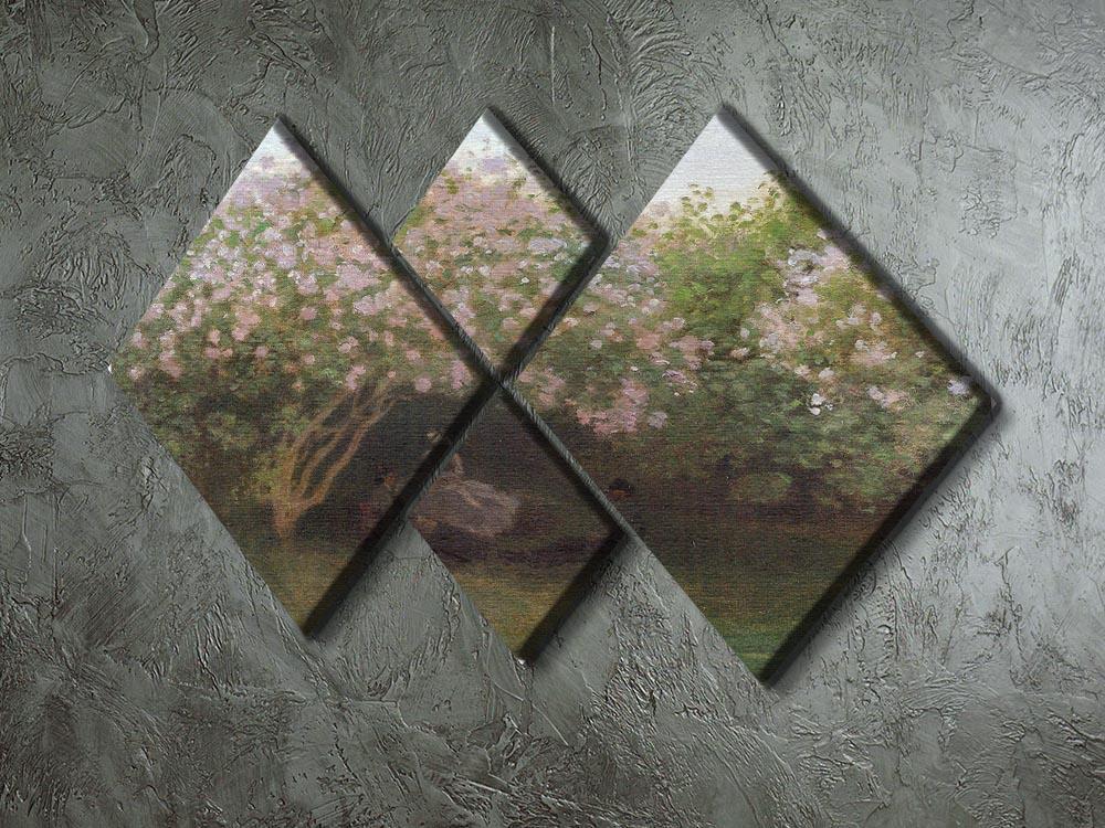 Repos sous les lilas 1872 by Monet 4 Square Multi Panel Canvas - Canvas Art Rocks - 2