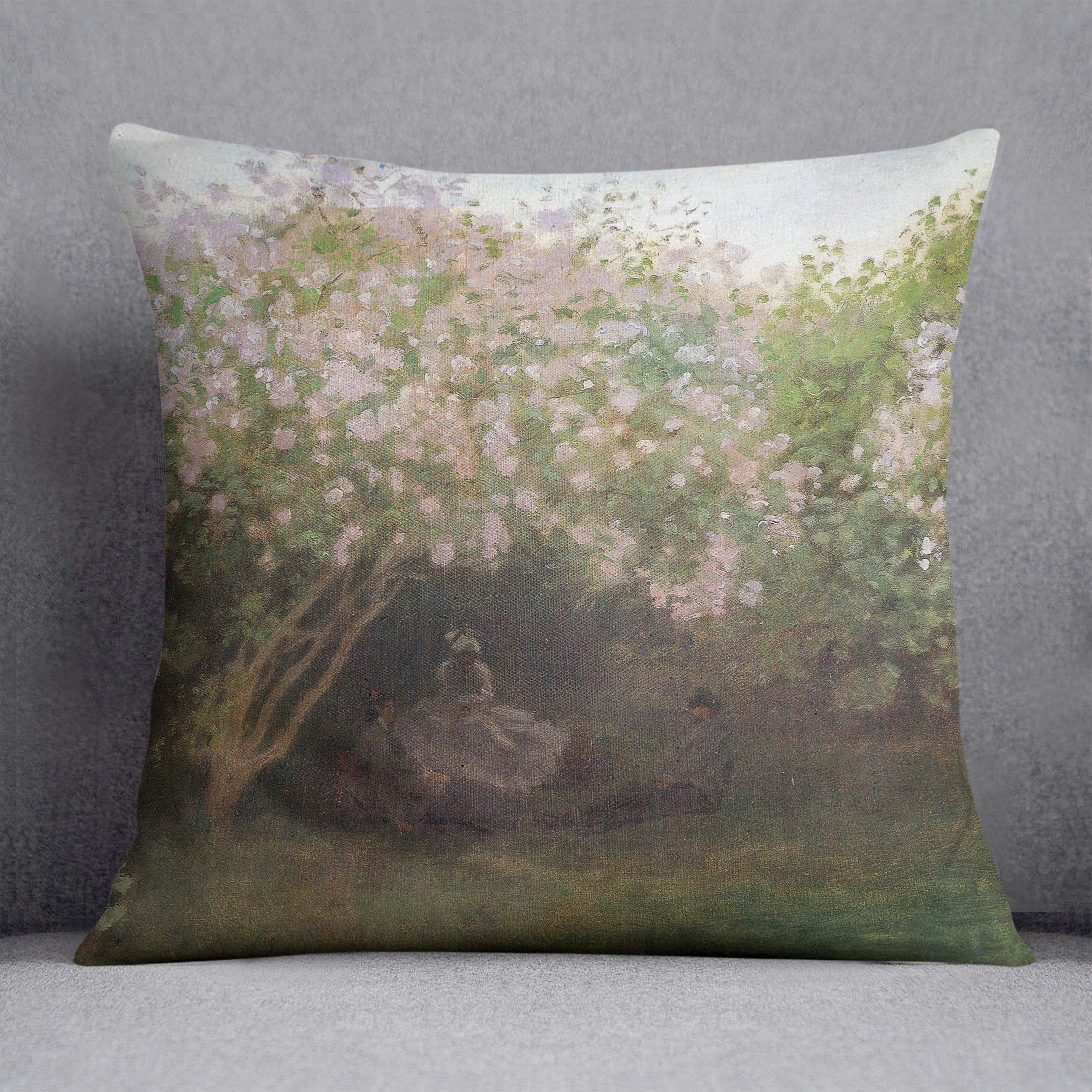 Repos sous les lilas 1872 by Monet Throw Pillow