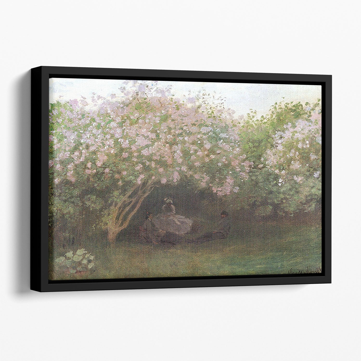Repos sous les lilas 1872 by Monet Floating Framed Canvas