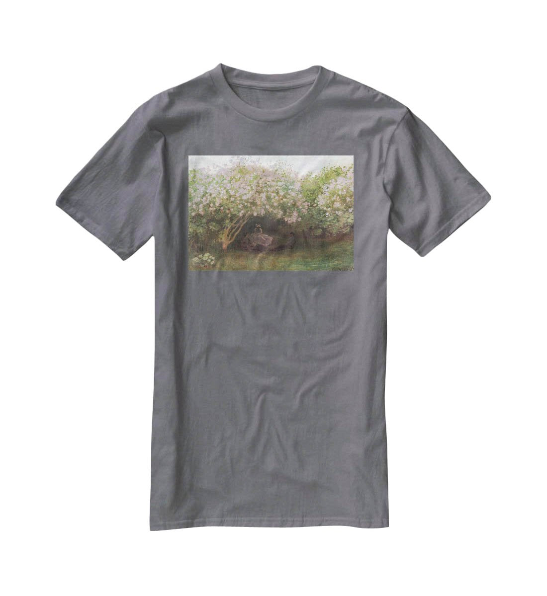 Repos sous les lilas 1872 by Monet T-Shirt - Canvas Art Rocks - 3