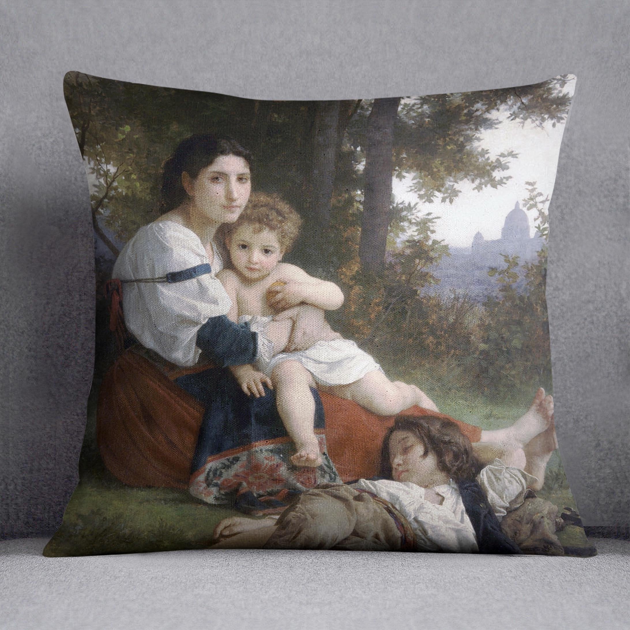 Rest By Bouguereau Throw Pillow