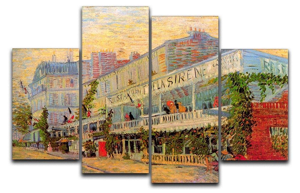 Restaurant de la Sirene at Asnieres by Van Gogh 4 Split Panel Canvas  - Canvas Art Rocks - 1