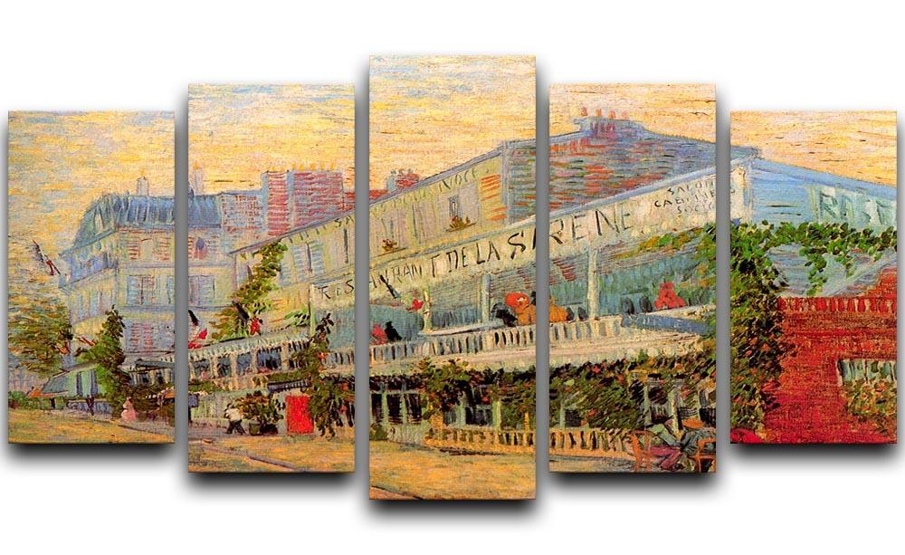 Restaurant de la Sirene at Asnieres by Van Gogh 5 Split Panel Canvas  - Canvas Art Rocks - 1