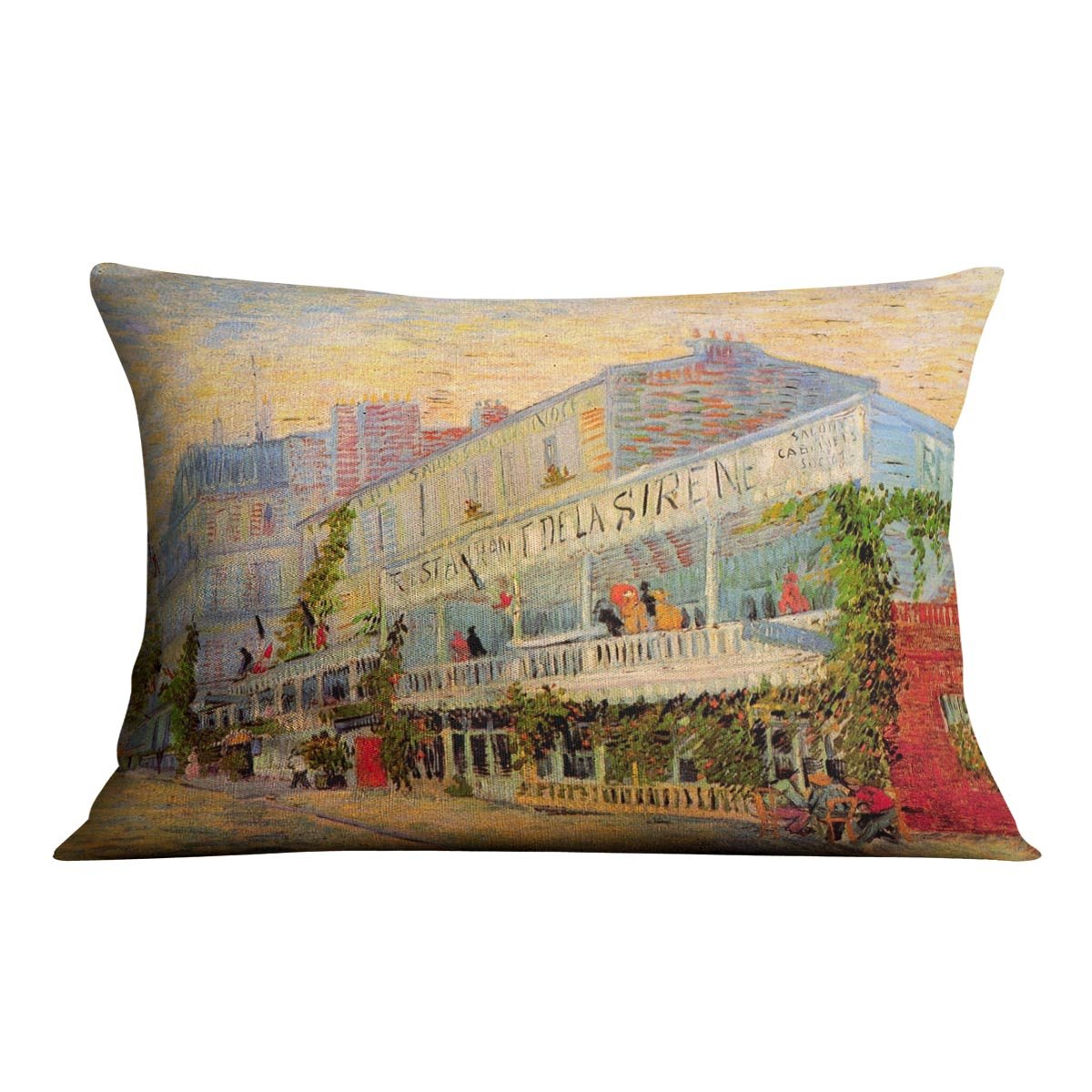 Restaurant de la Sirene at Asnieres by Van Gogh Throw Pillow