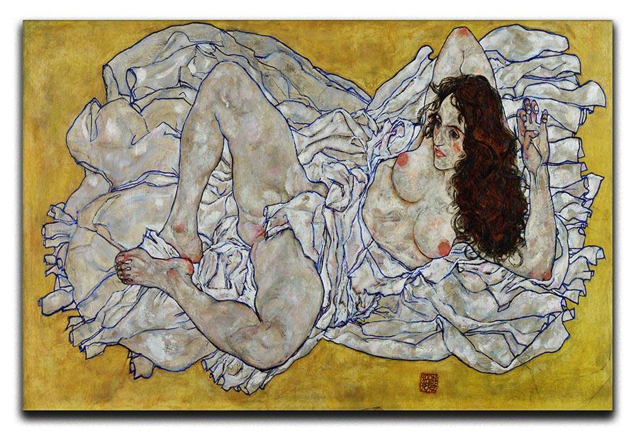 Resting nude by Egon Schiele Canvas Print or Poster - Canvas Art Rocks - 1