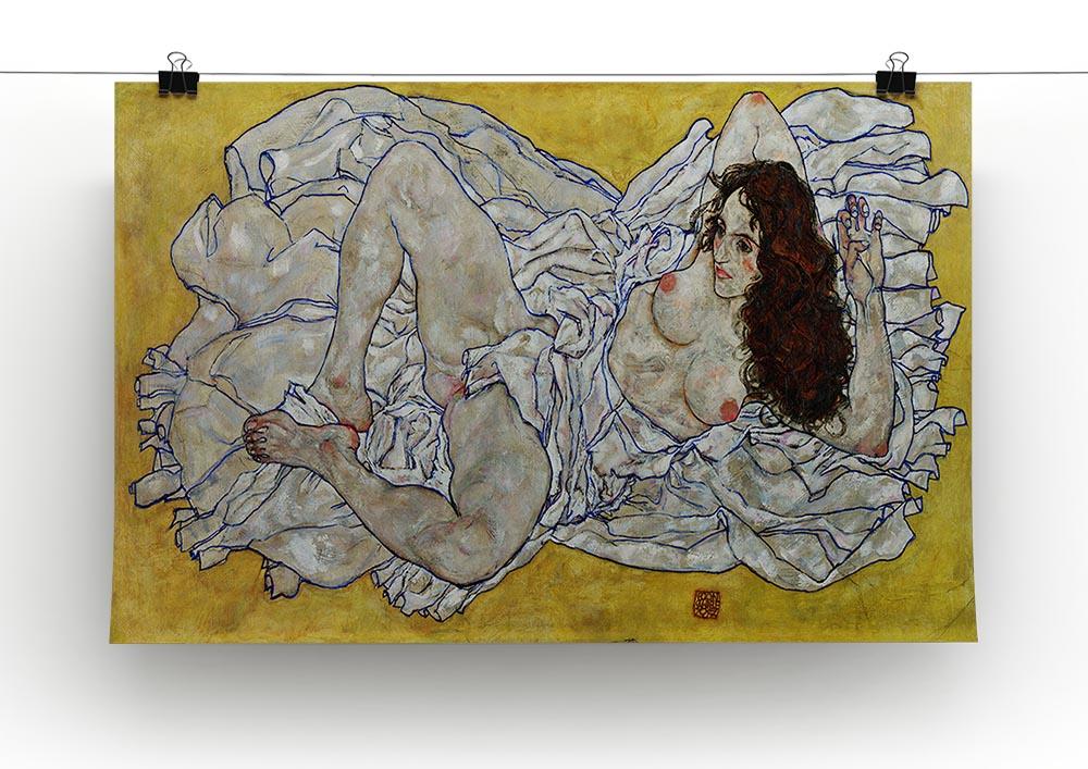 Resting nude by Egon Schiele Canvas Print or Poster - Canvas Art Rocks - 2