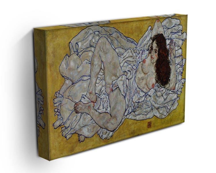 Resting nude by Egon Schiele Canvas Print or Poster - Canvas Art Rocks - 3