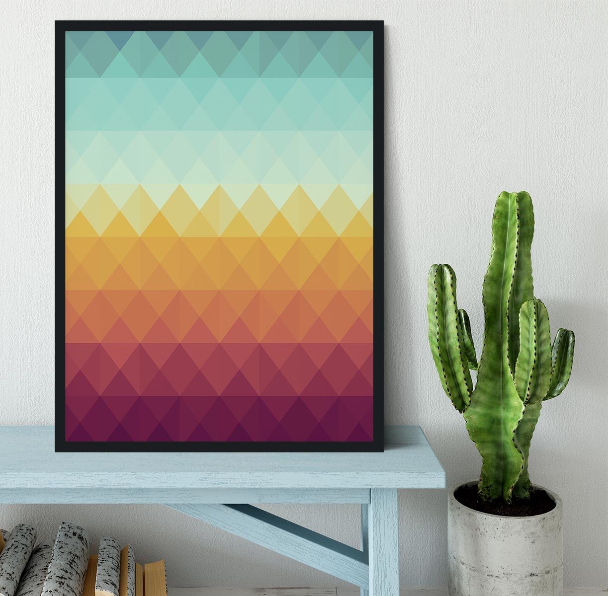 Retro hipsters triangle Framed Print - Canvas Art Rocks - 2