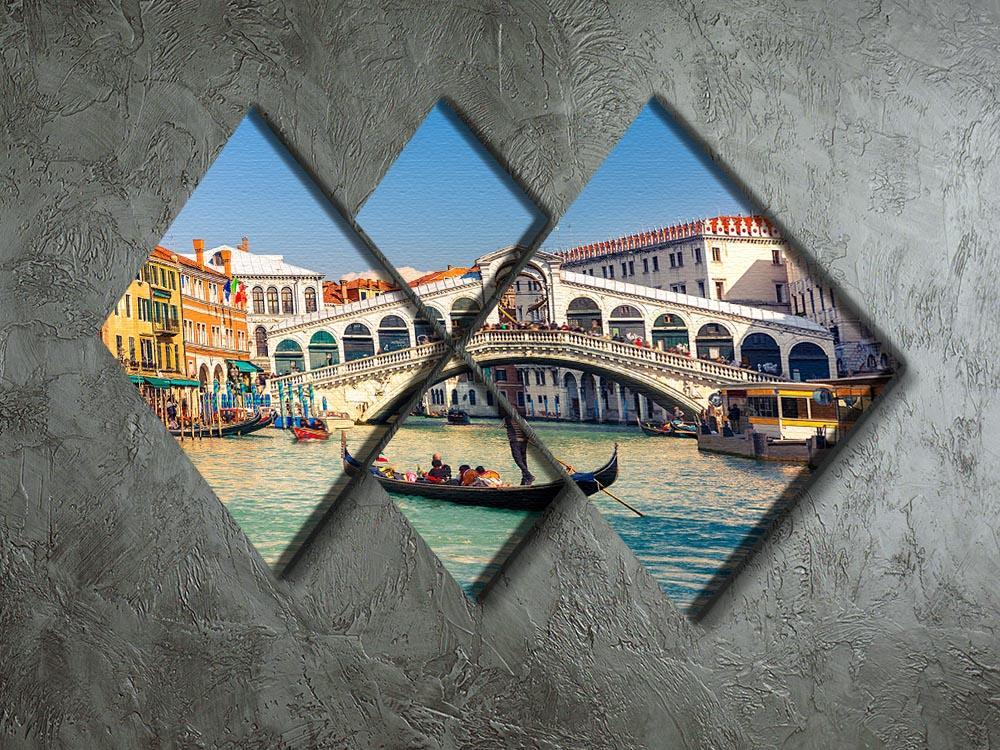 Rialto Bridge Venice 4 Square Multi Panel Canvas  - Canvas Art Rocks - 2