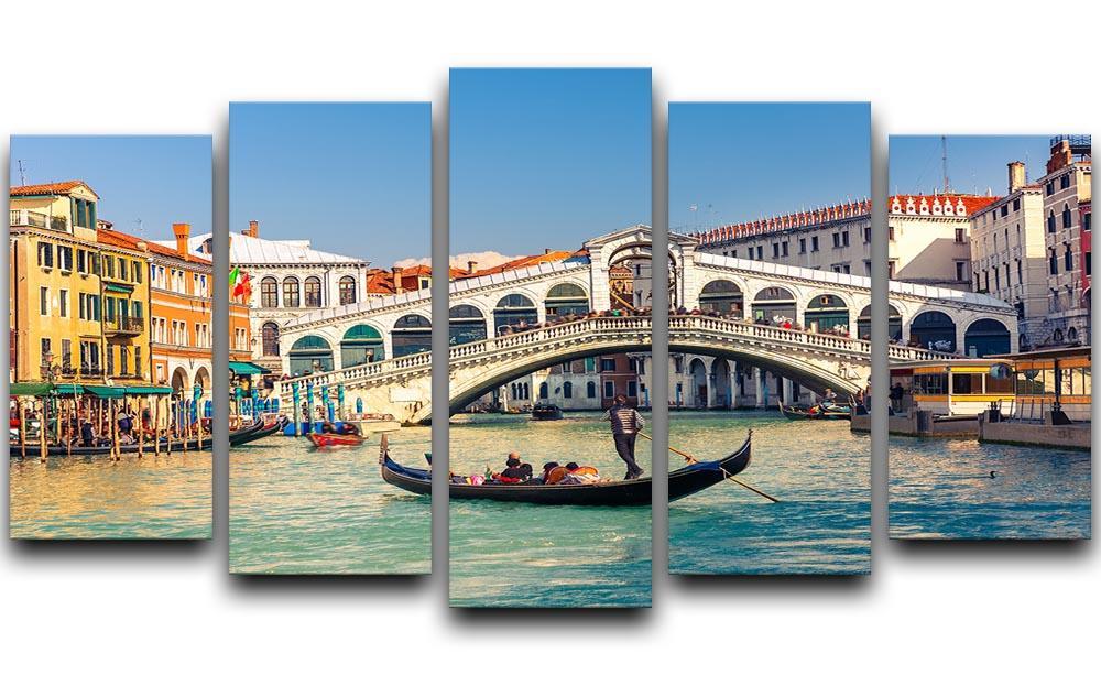 Rialto Bridge Venice 5 Split Panel Canvas  - Canvas Art Rocks - 1