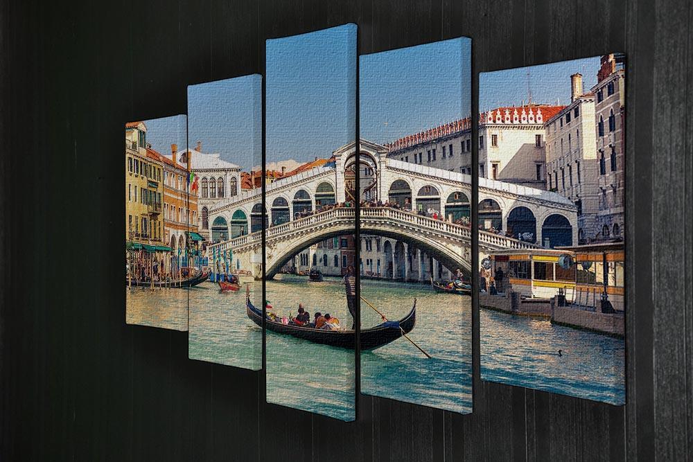 Rialto Bridge Venice 5 Split Panel Canvas  - Canvas Art Rocks - 2