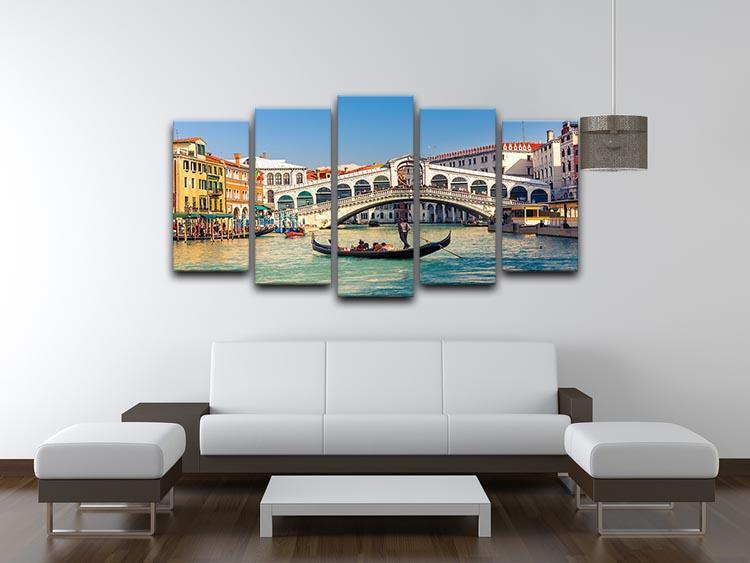 Rialto Bridge Venice 5 Split Panel Canvas  - Canvas Art Rocks - 3
