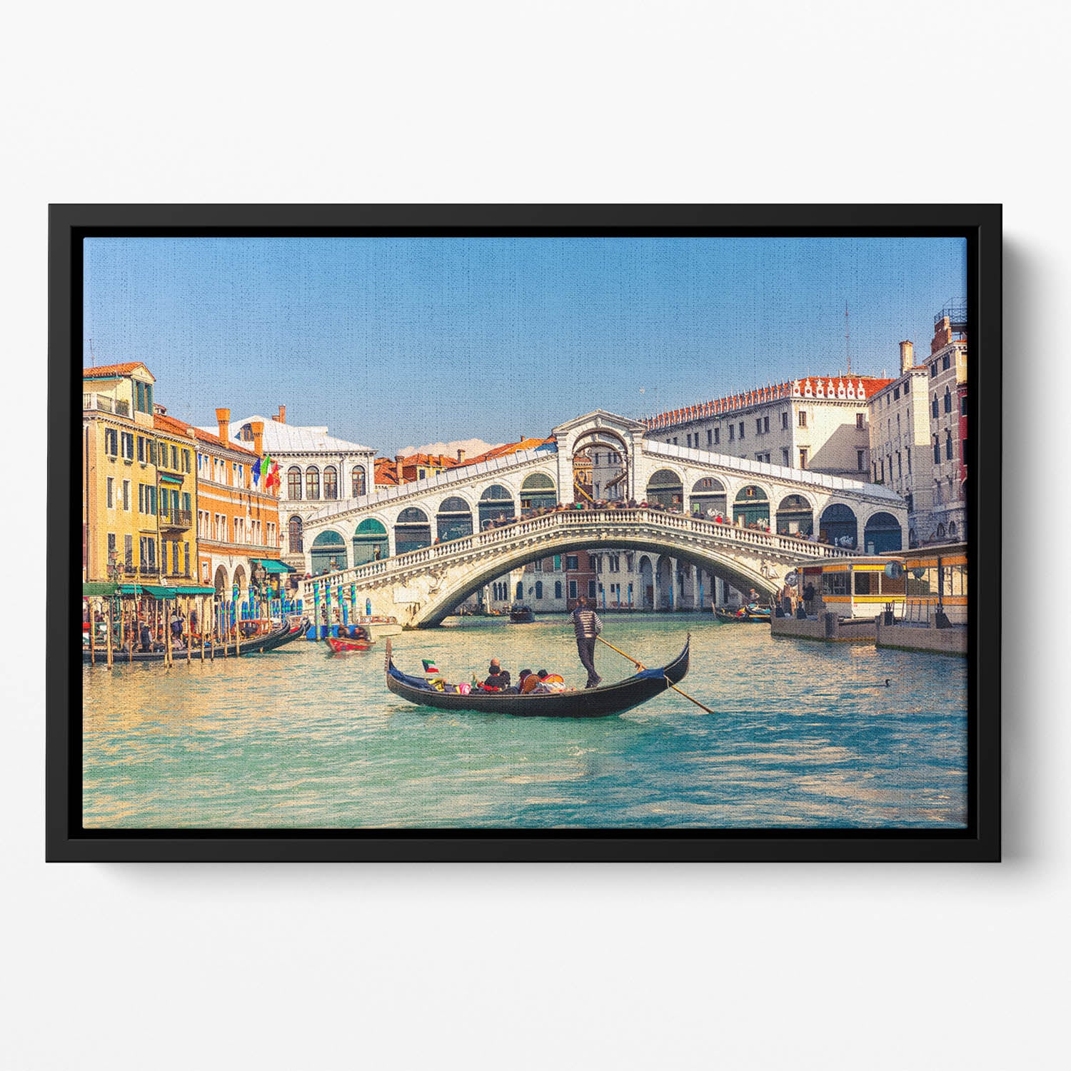 Rialto Bridge Venice Floating Framed Canvas