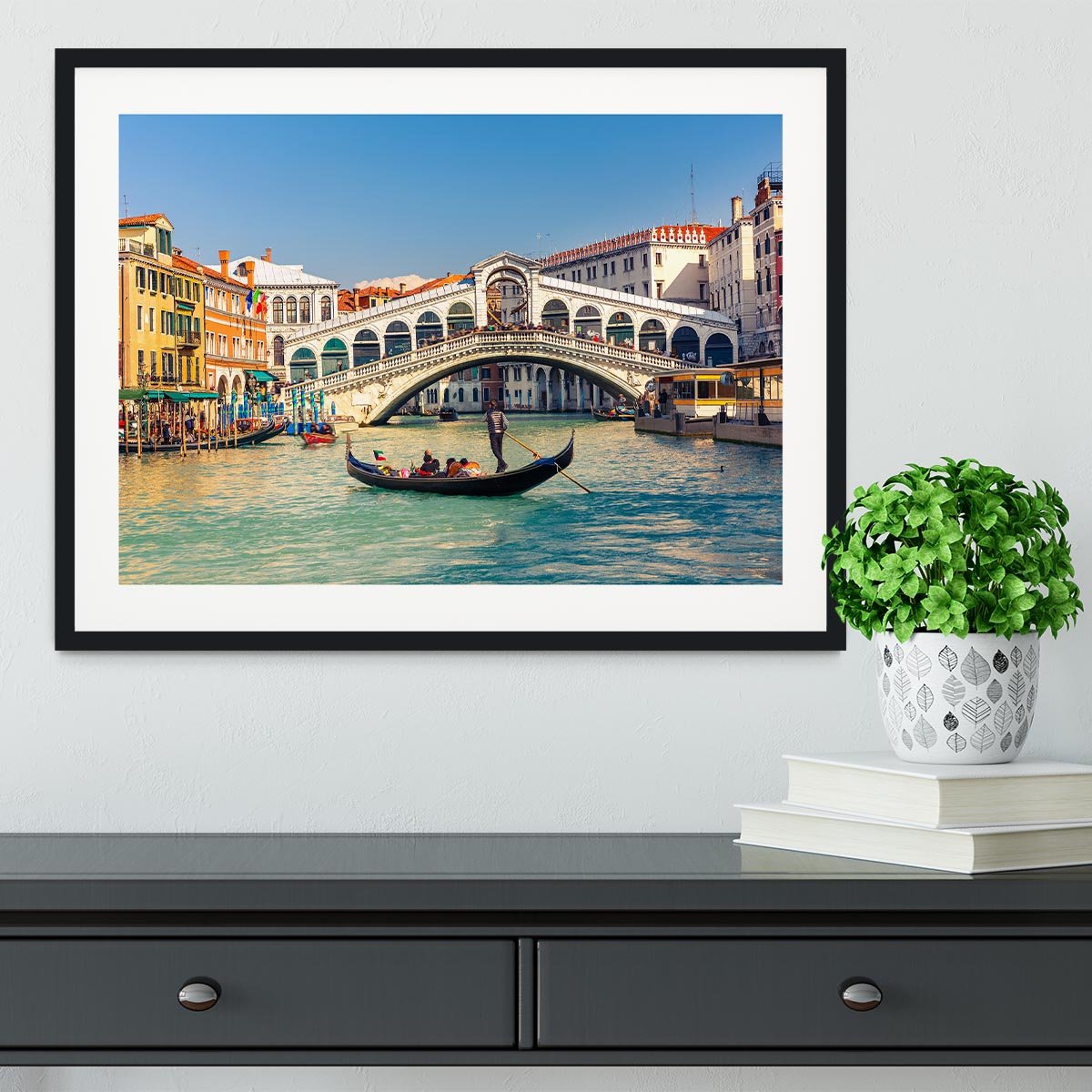 Rialto Bridge Venice Framed Print - Canvas Art Rocks - 1