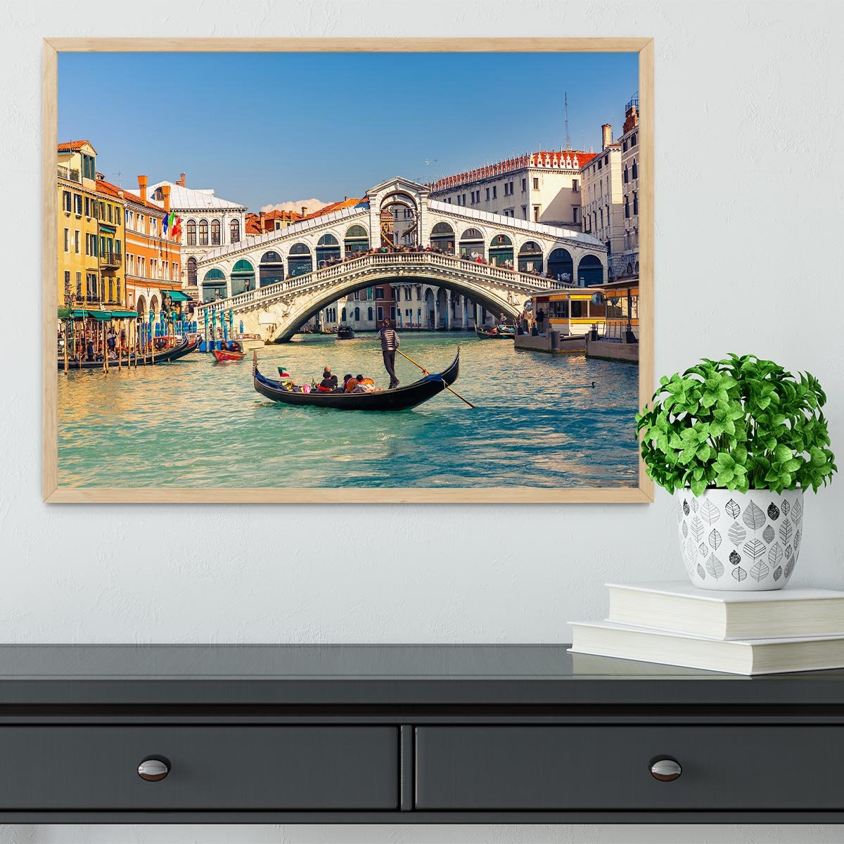 Rialto Bridge Venice Framed Print - Canvas Art Rocks - 4