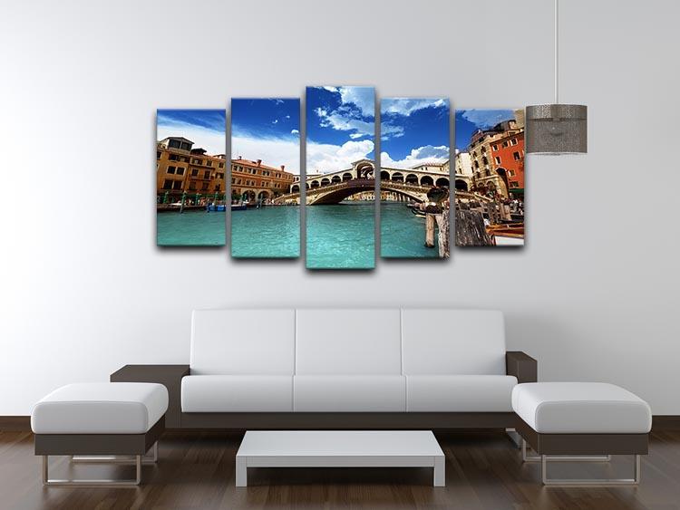 Rialto bridge in Venice 5 Split Panel Canvas  - Canvas Art Rocks - 3