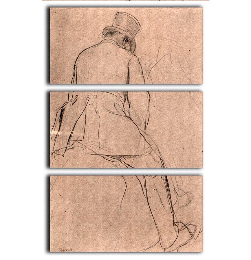 Rider by Degas 3 Split Panel Canvas Print - Canvas Art Rocks - 1