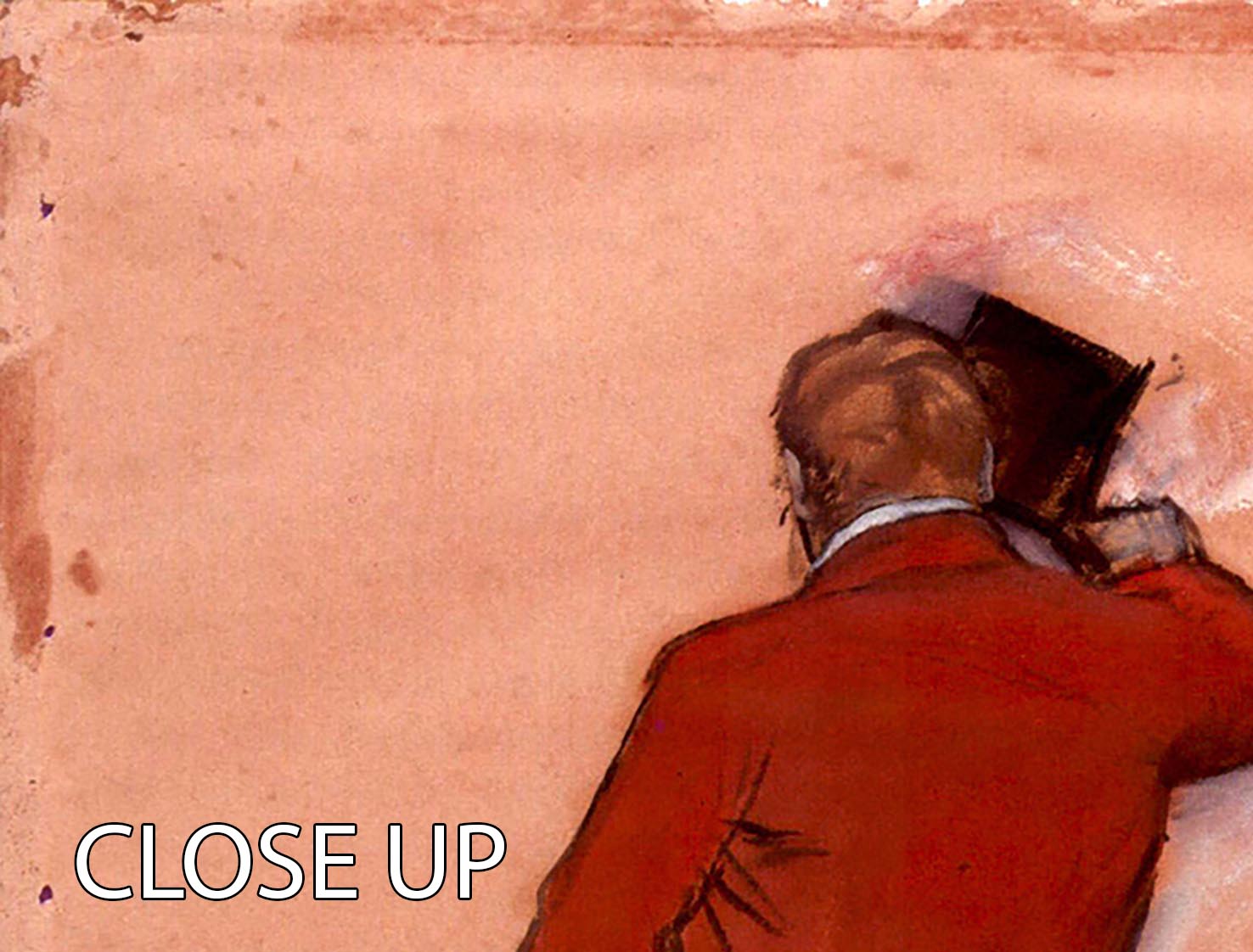 Rider with red jacket by Degas 3 Split Panel Canvas Print - Canvas Art Rocks - 3