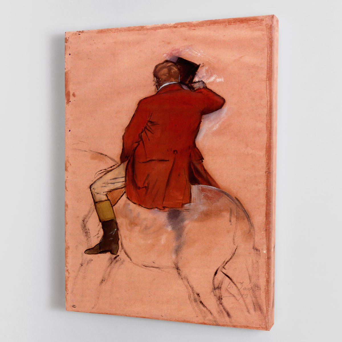 Rider with red jacket by Degas Canvas Print or Poster