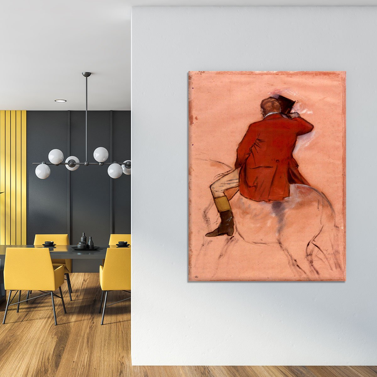 Rider with red jacket by Degas Canvas Print or Poster