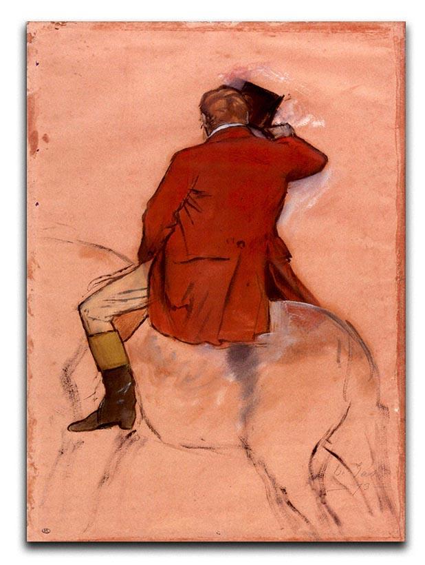 Rider with red jacket by Degas Canvas Print or Poster - Canvas Art Rocks - 1