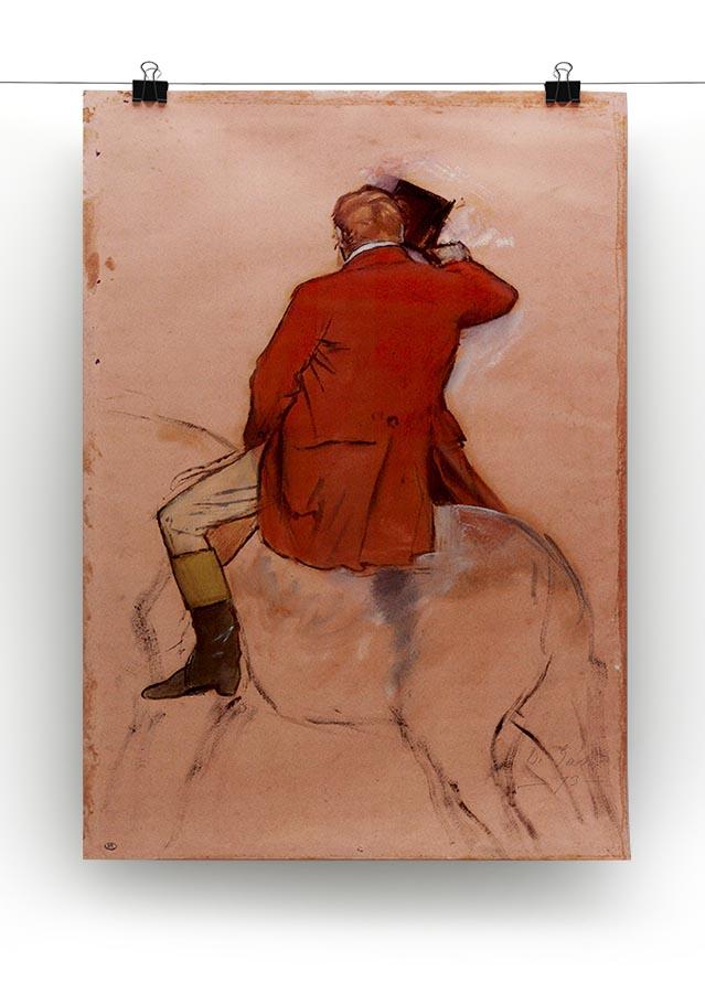 Rider with red jacket by Degas Canvas Print or Poster - Canvas Art Rocks - 2