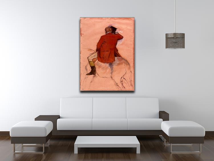 Rider with red jacket by Degas Canvas Print or Poster - Canvas Art Rocks - 4