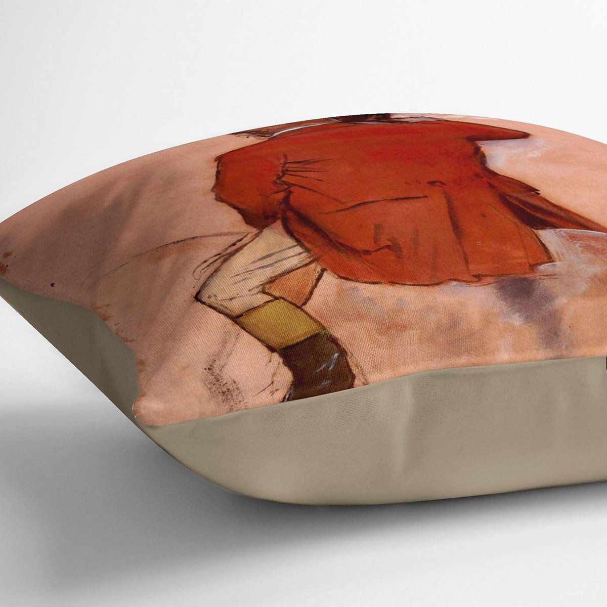 Rider with red jacket by Degas Cushion