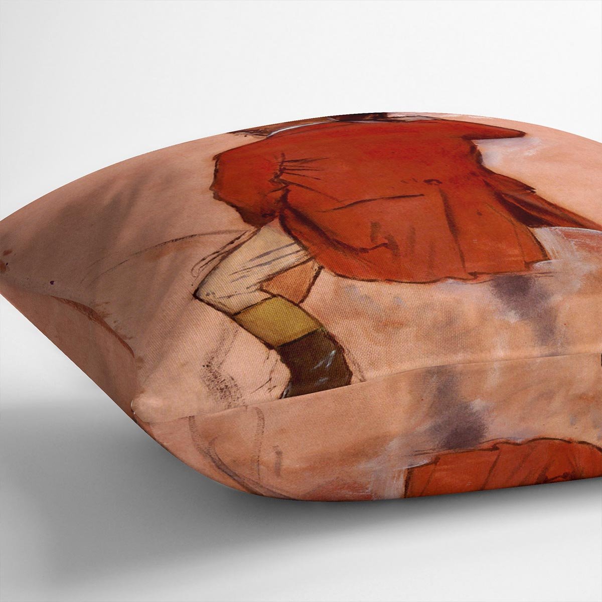 Rider with red jacket by Degas Cushion
