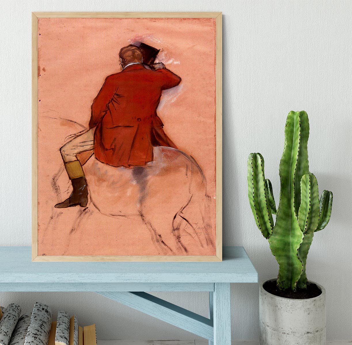 Rider with red jacket by Degas Framed Print - Canvas Art Rocks - 4