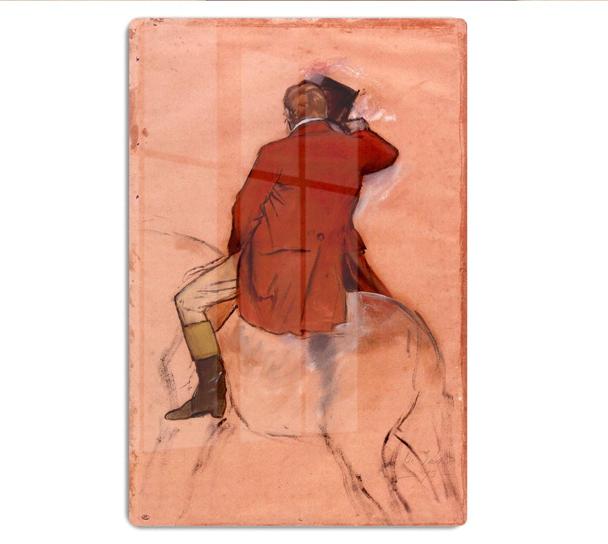 Rider with red jacket by Degas HD Metal Print - Canvas Art Rocks - 1