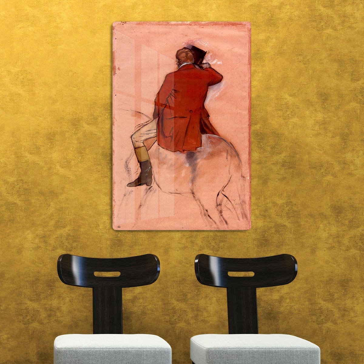 Rider with red jacket by Degas HD Metal Print - Canvas Art Rocks - 2