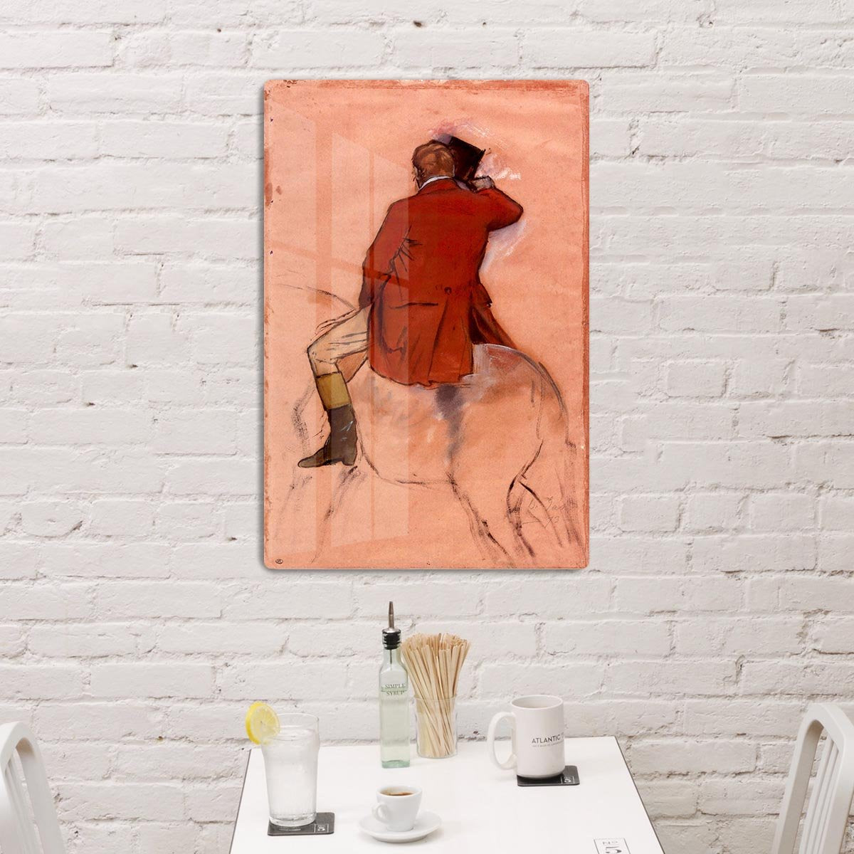 Rider with red jacket by Degas HD Metal Print - Canvas Art Rocks - 3
