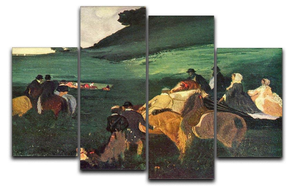 Riders in the landscape by Degas 4 Split Panel Canvas - Canvas Art Rocks - 1