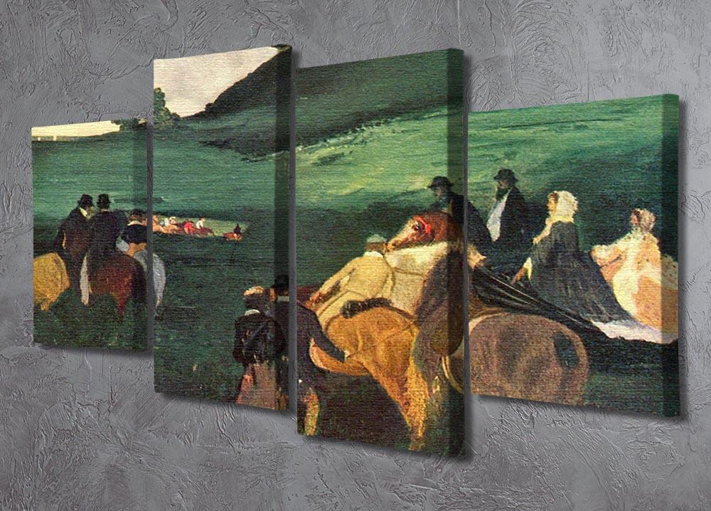 Riders in the landscape by Degas 4 Split Panel Canvas - Canvas Art Rocks - 2
