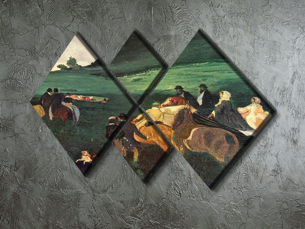 Riders in the landscape by Degas 4 Square Multi Panel Canvas - Canvas Art Rocks - 2