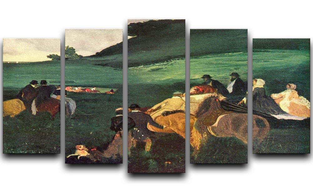 Riders in the landscape by Degas 5 Split Panel Canvas - Canvas Art Rocks - 1