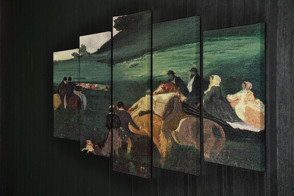 Riders in the landscape by Degas 5 Split Panel Canvas - Canvas Art Rocks - 2